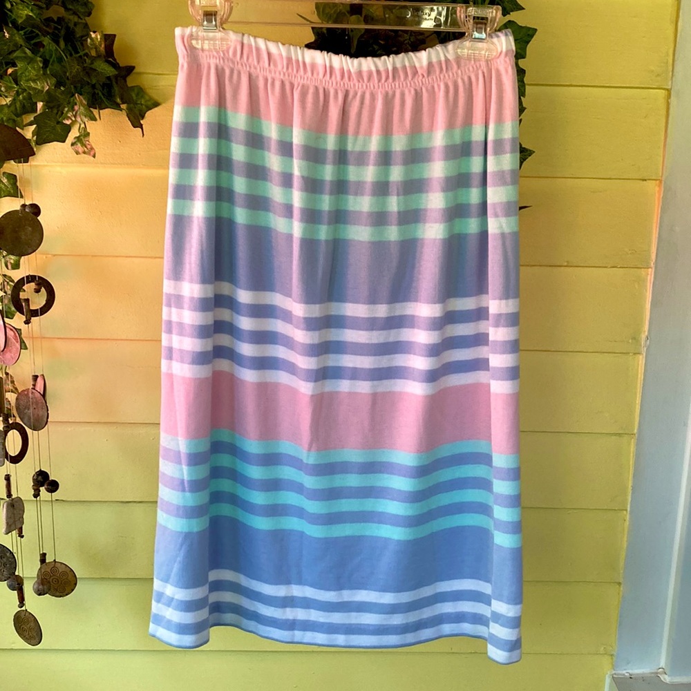 80s NWOT Pastel Stripe Skirt